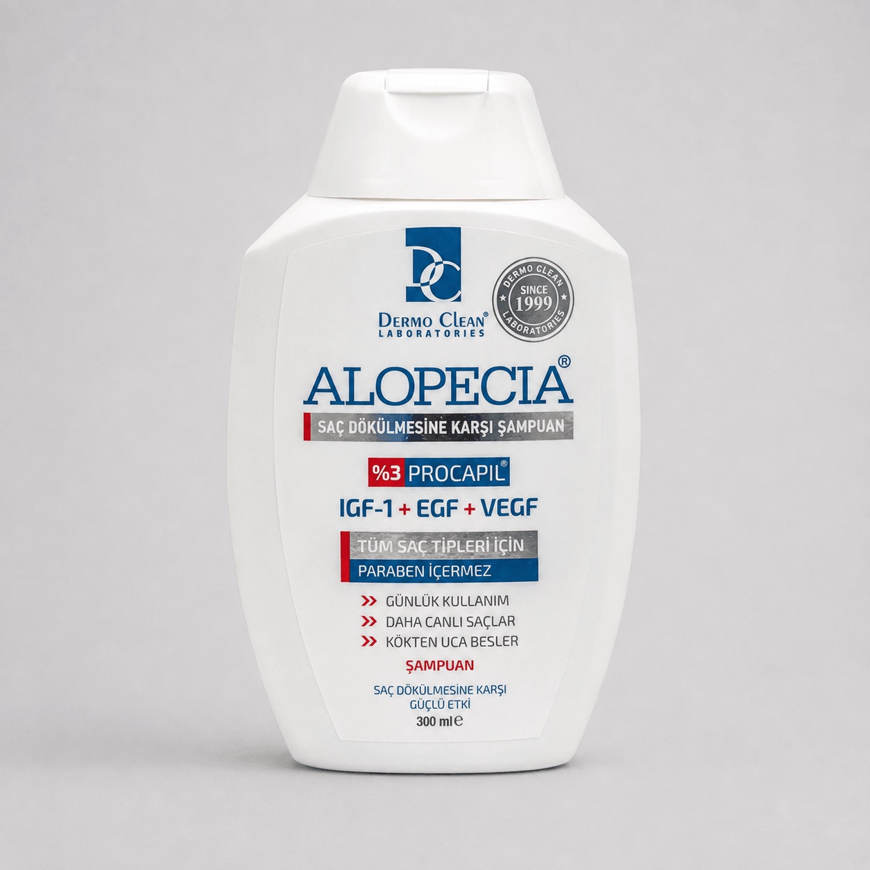 Șamponul Alopecia, flacon alb de 300 ml
